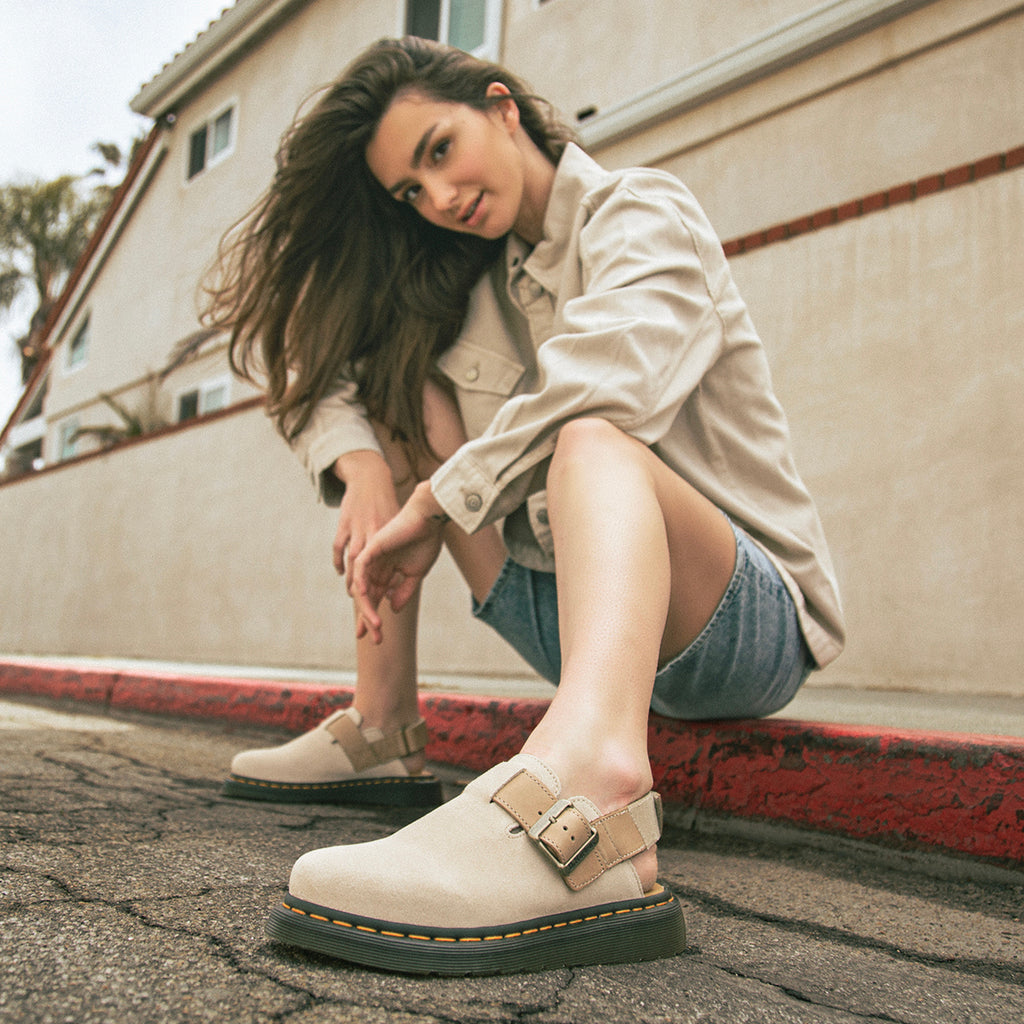 Dr. Martens Jorge II Suede & Leather Slingback Mules