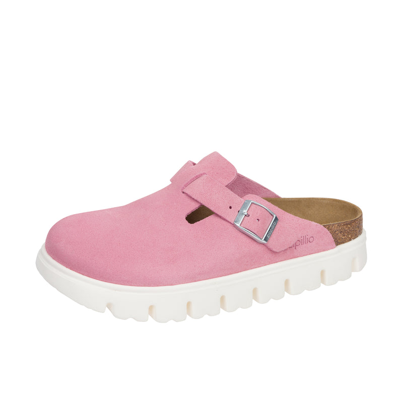 Birkenstock Womens Boston Chunky Suede Candy Pink