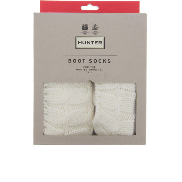 Hunter 6 Stitch Cable Tall Boot Sock Natural White