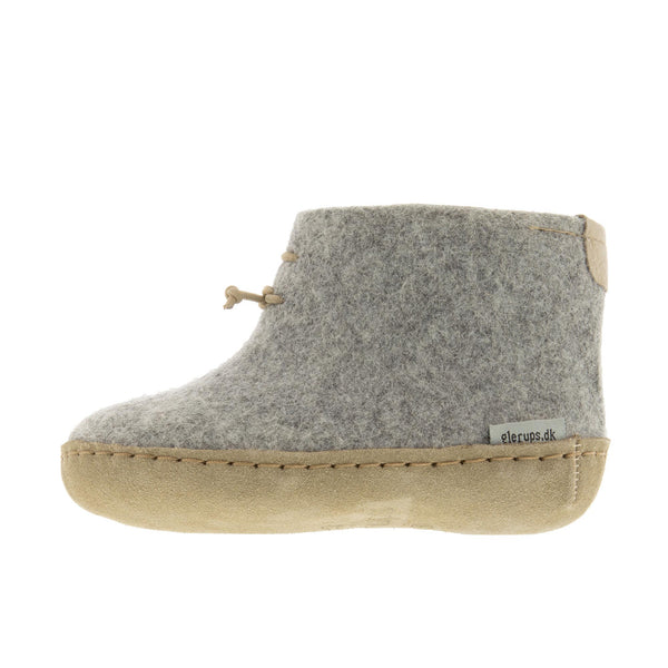 Glerups Toddlers The Boot With Leather Sole Grey