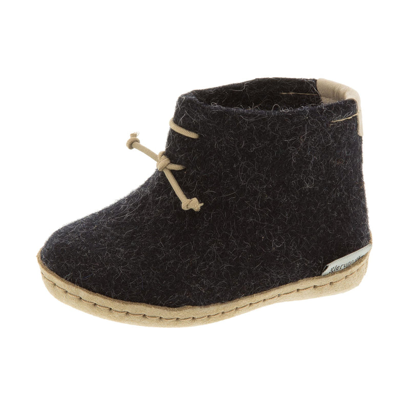 Glerups Toddlers The Boot With Leather Sole Charcoal