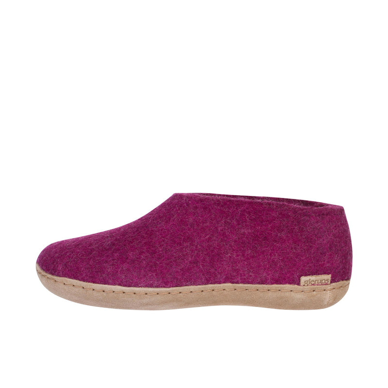 Glerups The Shoe With Leather Sole Cranberry