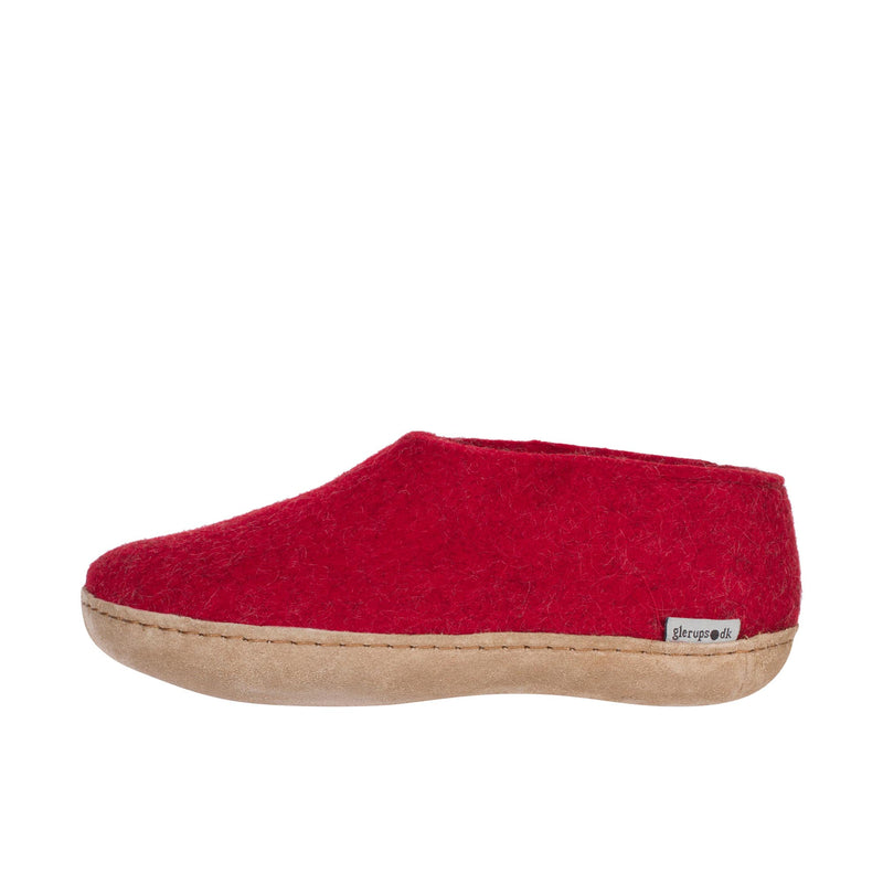 Glerups The Shoe With Leather Sole Red