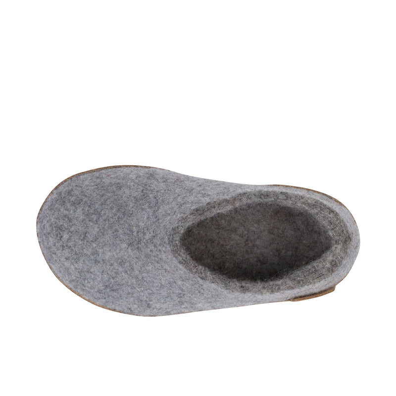 Glerups Childrens The Shoe With Leather Sole Grey