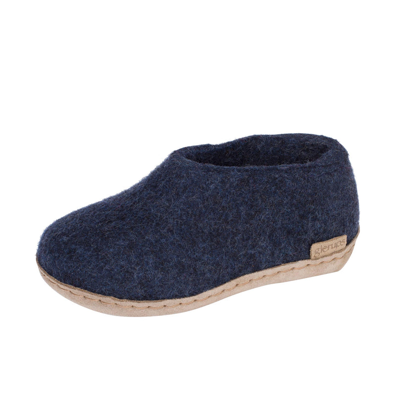 Glerups Childrens The Shoe With Leather Sole Denim