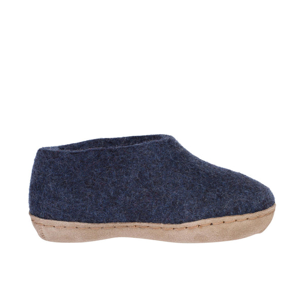 Glerups Childrens The Shoe With Leather Sole Denim