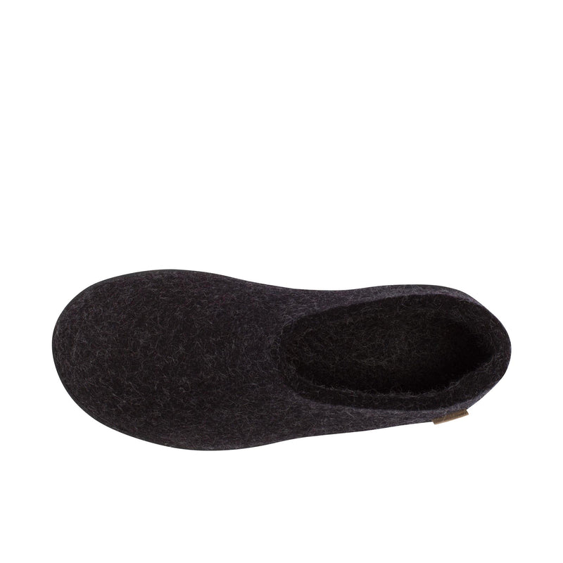 Glerups The Shoe With Black Rubber Sole Charcoal