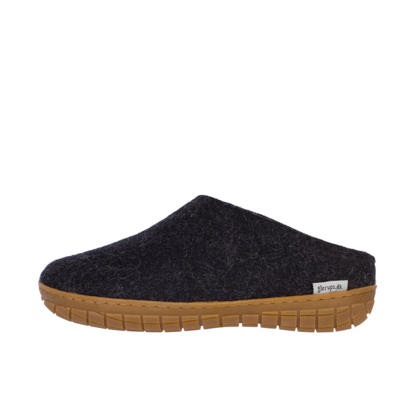 Glerups The Slip-On With Honey Rubber Sole Charcoal