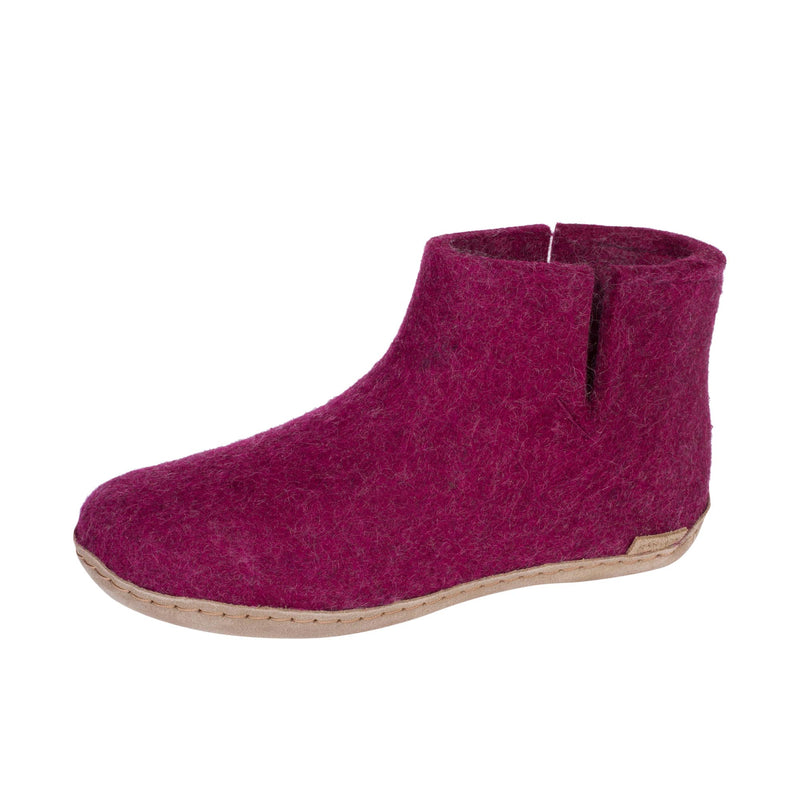 Glerups The Boot With Leather Sole Cranberry