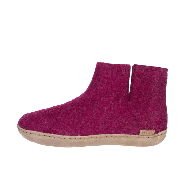 Glerups The Boot With Leather Sole Cranberry