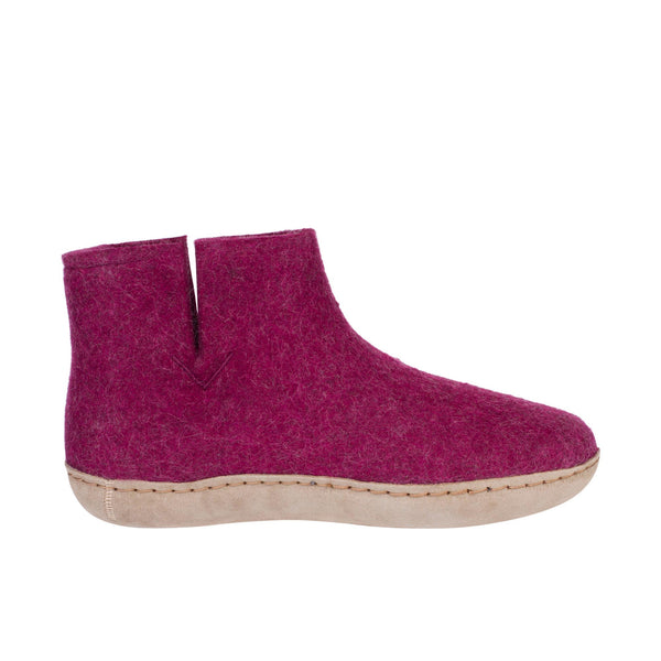 Glerups The Boot With Leather Sole Cranberry