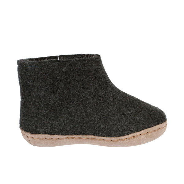 Glerups Childrens The Boot With Leather Sole Forest