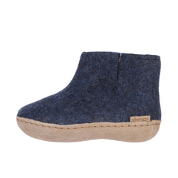 Glerups Childrens The Boot With Leather Sole Denim