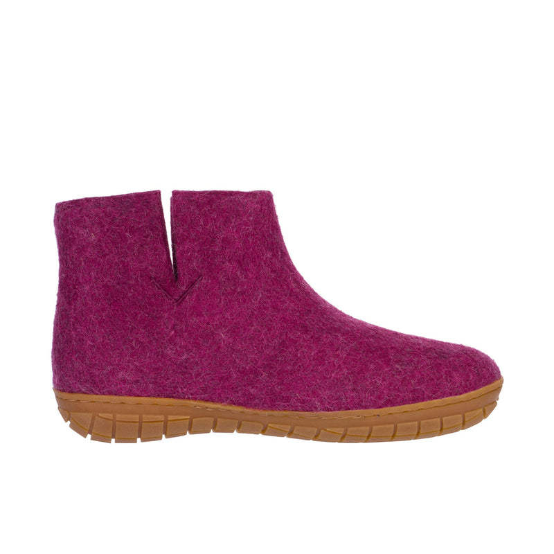 Glerups The Boot With Honey Rubber Sole Cranberry