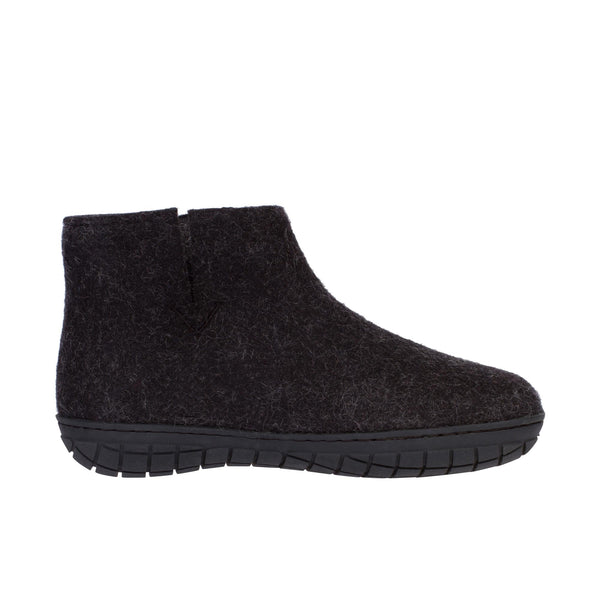 Glerups The Boot With Black Rubber Sole Charcoal