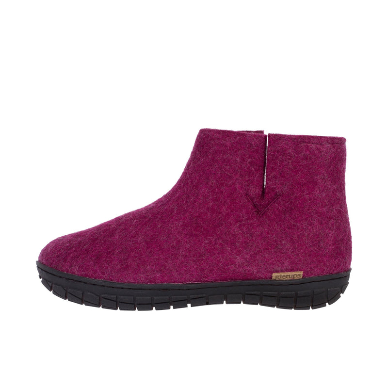 Glerups The Boot With Black Rubber Sole Cranberry
