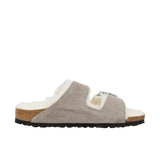 Birkenstock Womens Arizona Shearling Suede Leather Stone Coin Thumbnail 3