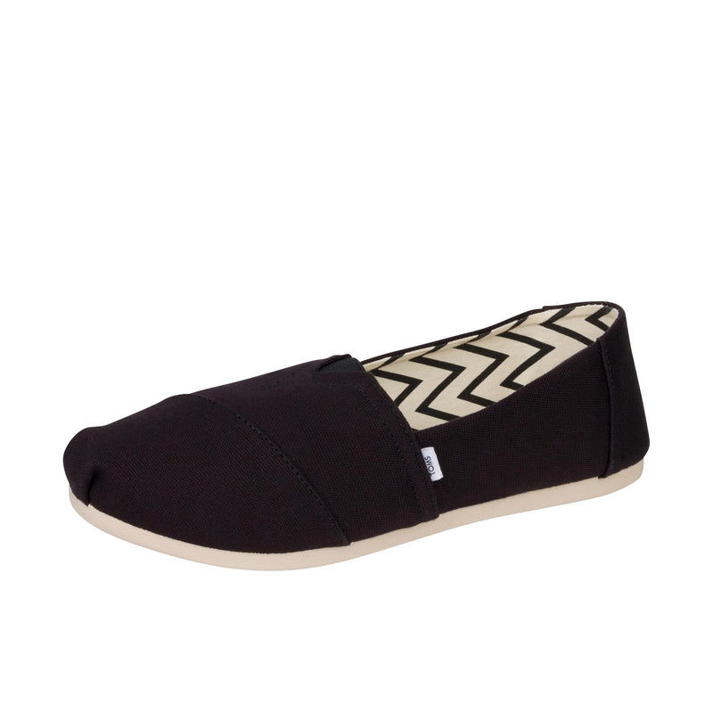 TOMS Womens Alpargata Black Recycled Cotton Canvas