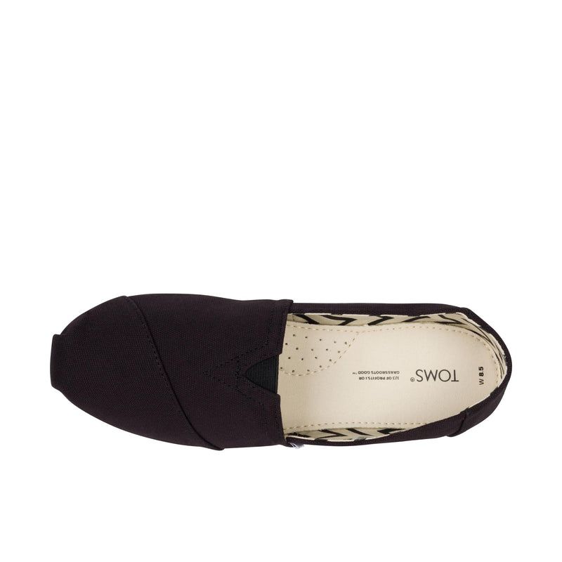 TOMS Womens Alpargata Black Recycled Cotton Canvas