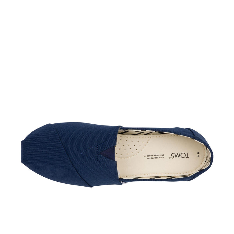 TOMS Womens Alpargata Navy Recycled Cotton Canvas