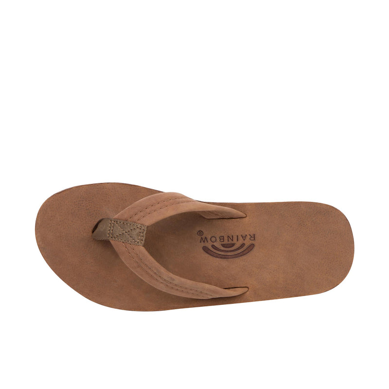 Rainbow Sandals Luxury Leather Single Layer Arch Nogales Wood