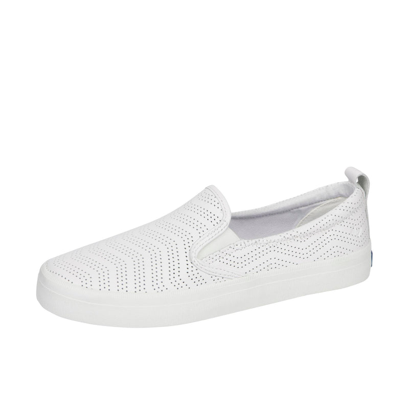 Sperry Womens Crest Twin Gore Leather Perf White