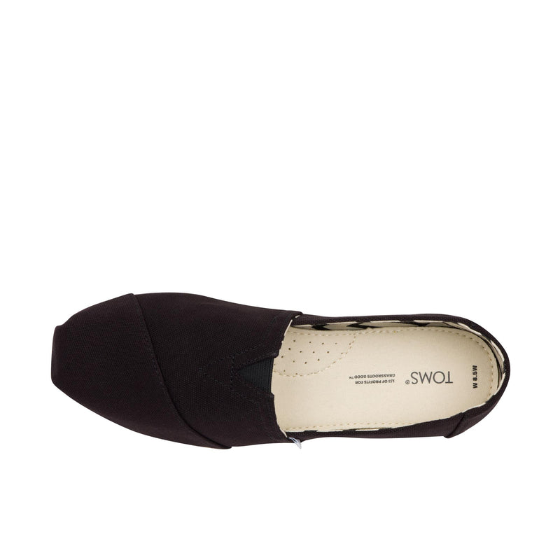 TOMS Womens Alpargata Recycled Cotton Canvas [WIDE] Black