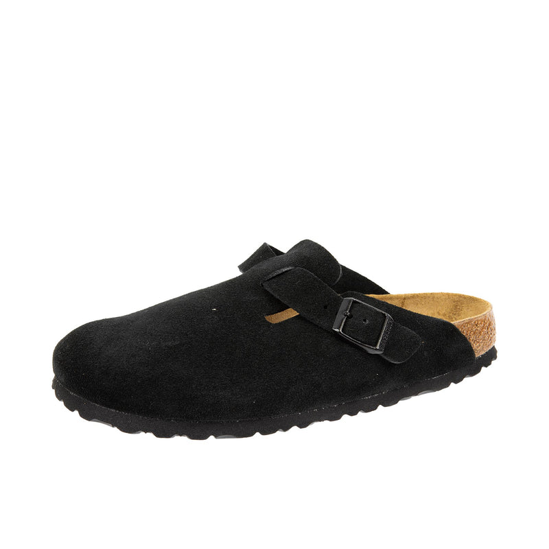 Birkenstock Boston Soft Footbed Suede Leather Black