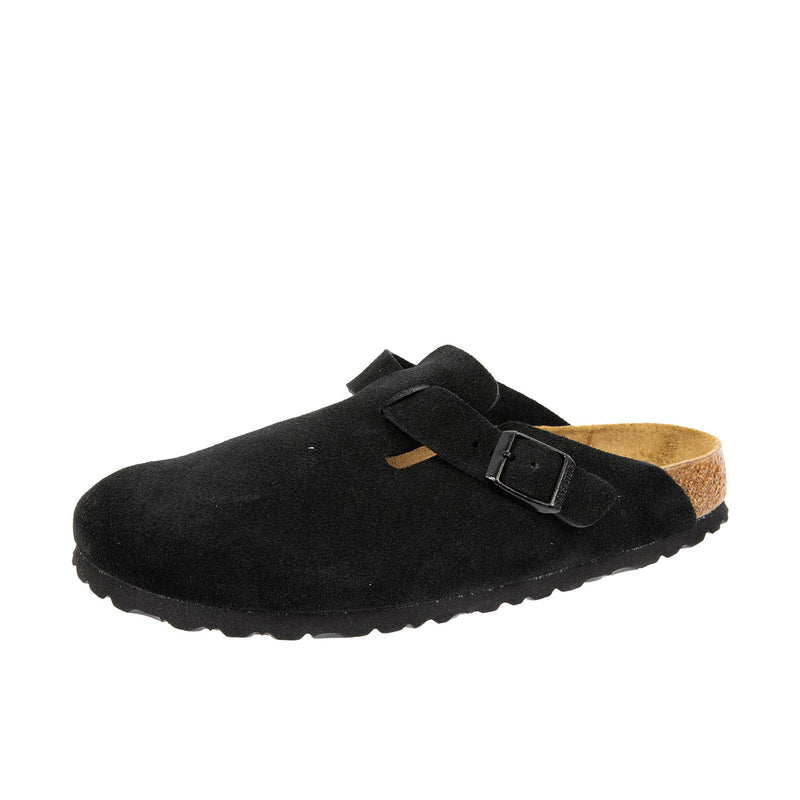 Birkenstock Boston Soft Footbed Suede Leather Black