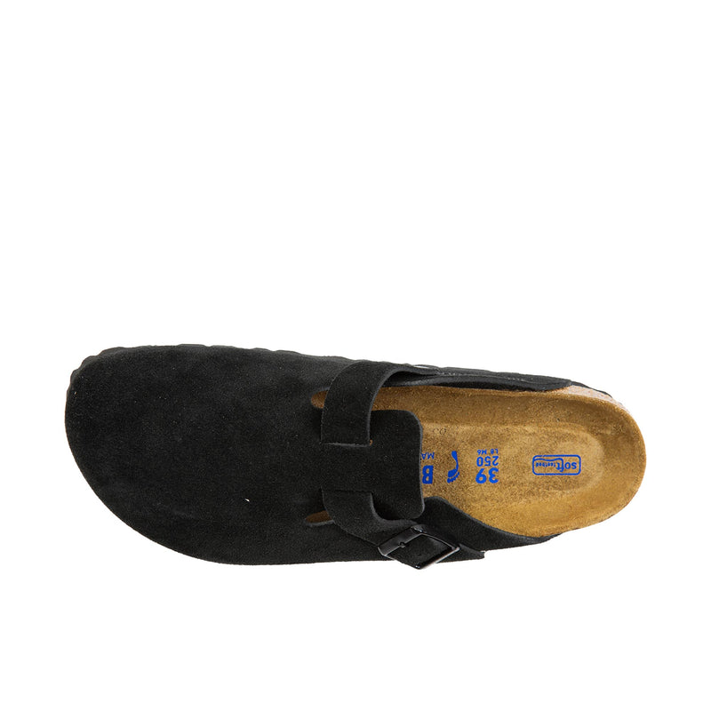 Birkenstock Boston Soft Footbed Suede Leather Black