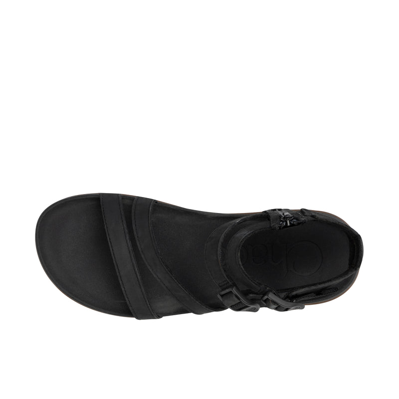 Chaco Womens Lowdown Leather Strappy High Black