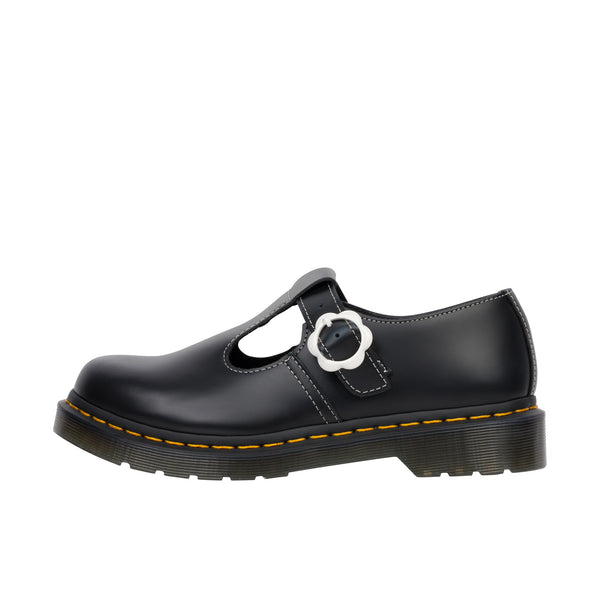 Dr Martens Womens Polley Flower Smooth Black