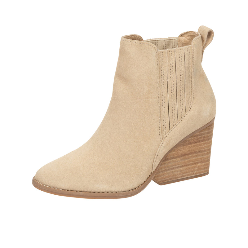 TOMS Womens Noa Wedge Boot Oatmeal Suede