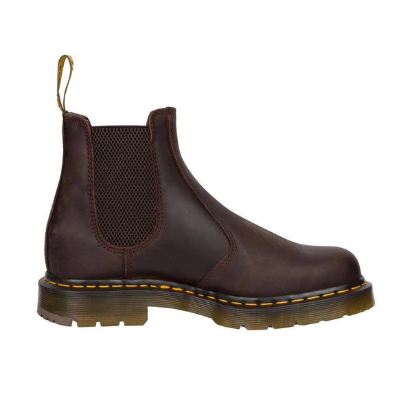 Dr Martens 2976 Leather Chelsea Boots Soft Toe Dark Brown Crazy Horse