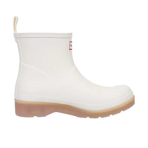 Hunter Womens Womens Play Short Translucent Sole Boot Shaded White