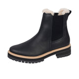 TOMS Womens Bennet Faux Fur Lugged Chelsea Boot Black Thumbnail 6