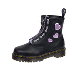 Dr Martens Womens 1460 Zip Heart Virginia Black/Frosted Lavender Thumbnail 6