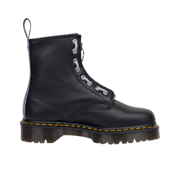 Dr Martens Womens 1460 Zip Heart Virginia Black/Frosted Lavender