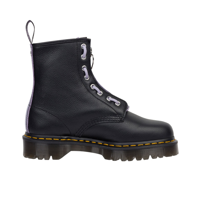 Dr Martens Womens 1460 Zip Heart Virginia Black/Frosted Lavender