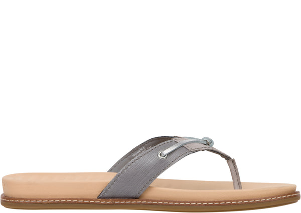 Sperry Womens Waveside PLUSHWAVE Thong Raster Leather Grey