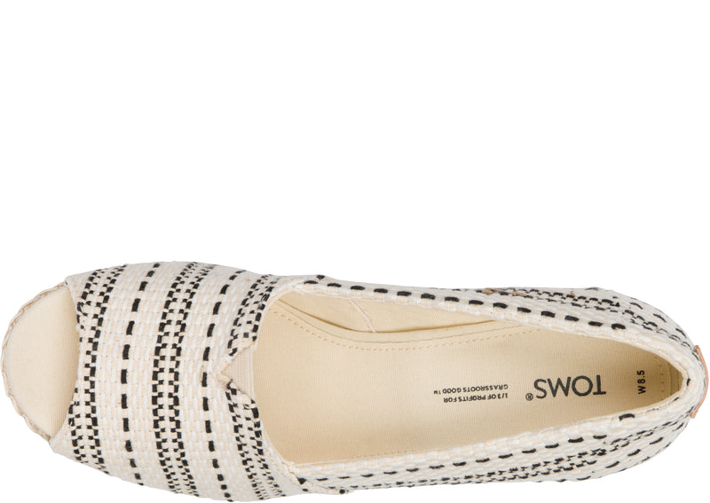 TOMS Womens Michelle Wedge Heel Natural Chunky Global Woven